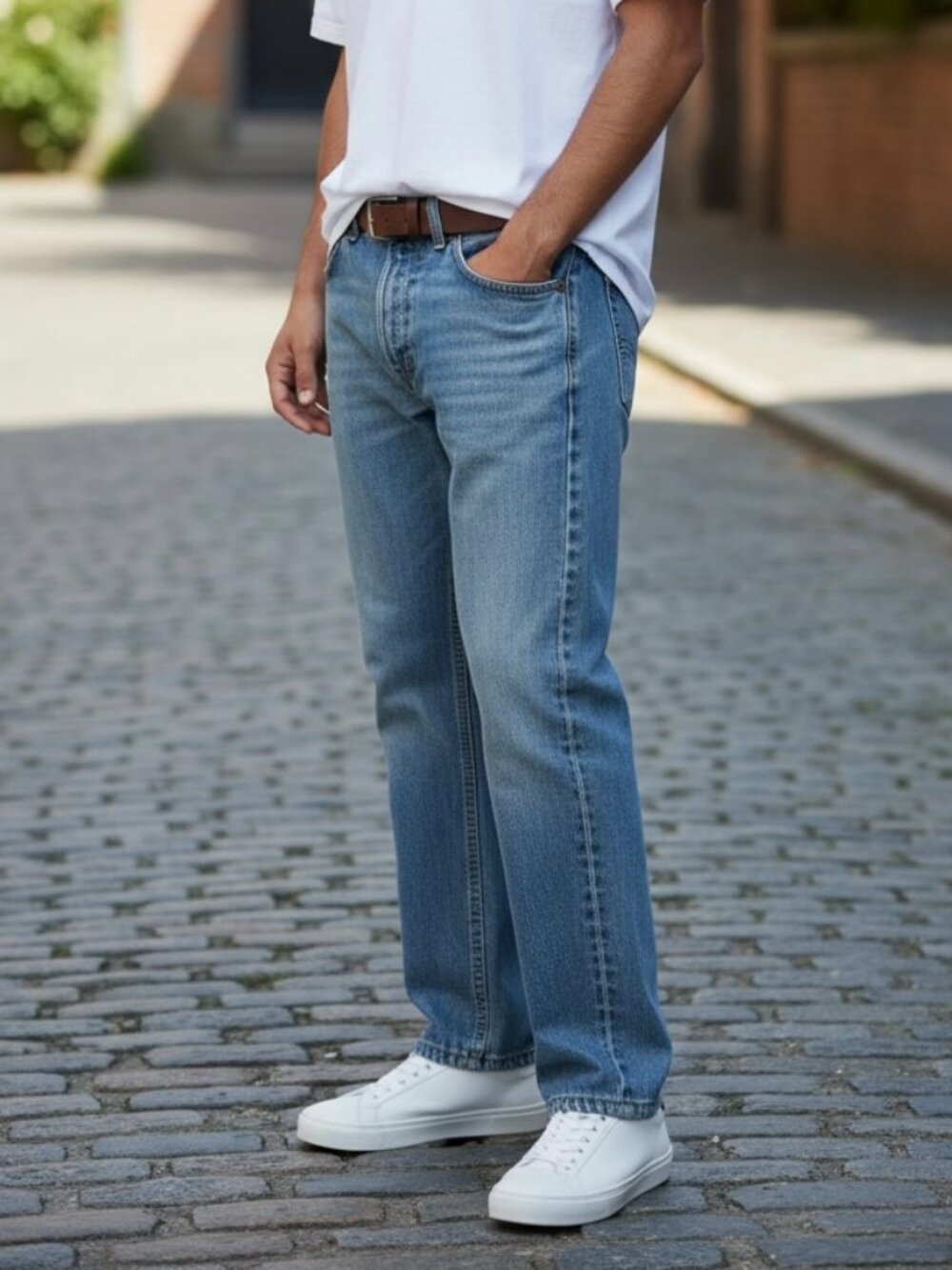 Levi's Mid-Wash Blue Straight-Leg Jeans
